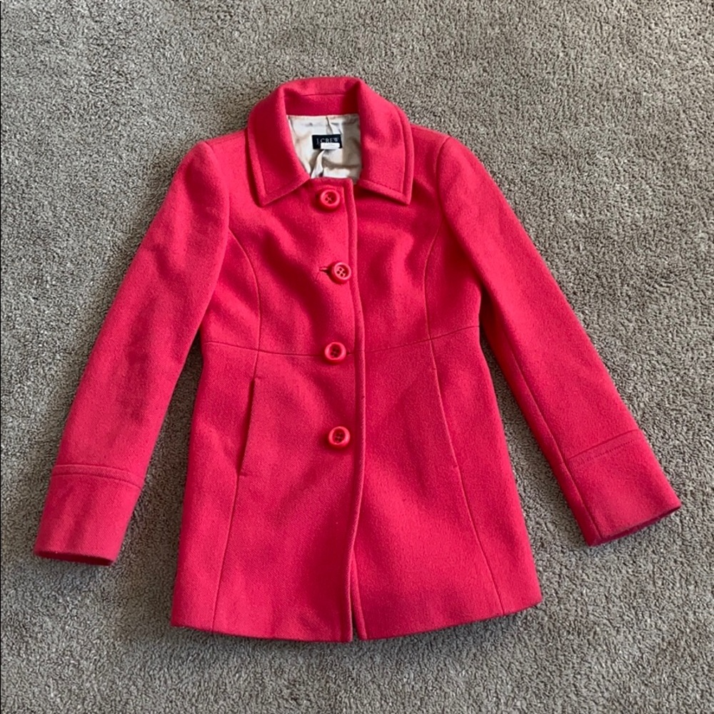 J CREW Wool Pink Peacoat Size 2 🔥